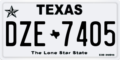 TX license plate DZE7405