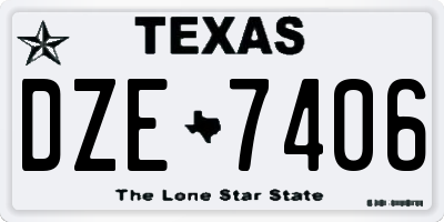 TX license plate DZE7406