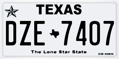 TX license plate DZE7407