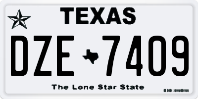 TX license plate DZE7409