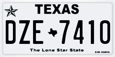 TX license plate DZE7410