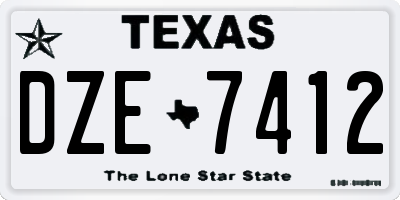 TX license plate DZE7412