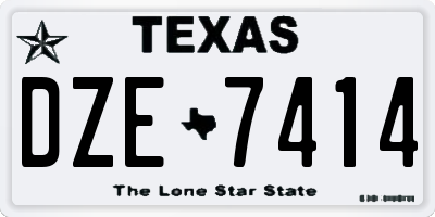 TX license plate DZE7414
