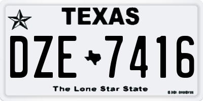 TX license plate DZE7416