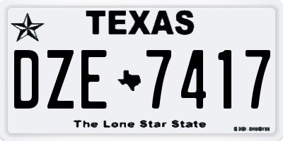 TX license plate DZE7417