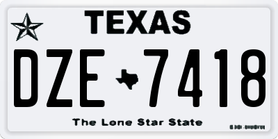 TX license plate DZE7418