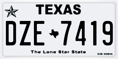 TX license plate DZE7419