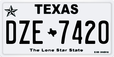 TX license plate DZE7420