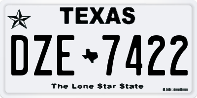 TX license plate DZE7422