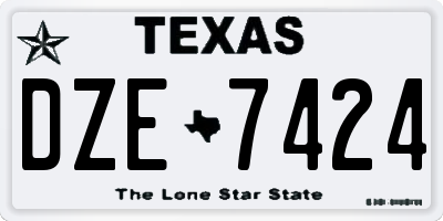 TX license plate DZE7424