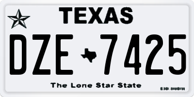 TX license plate DZE7425