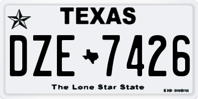 TX license plate DZE7426