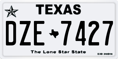 TX license plate DZE7427