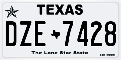 TX license plate DZE7428