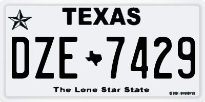 TX license plate DZE7429