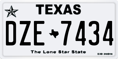 TX license plate DZE7434