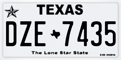 TX license plate DZE7435