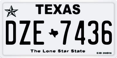 TX license plate DZE7436