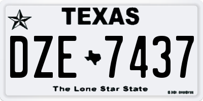TX license plate DZE7437