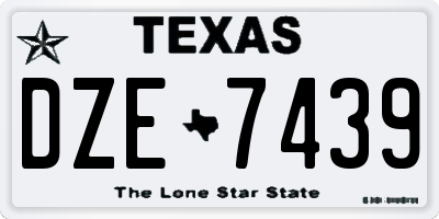TX license plate DZE7439
