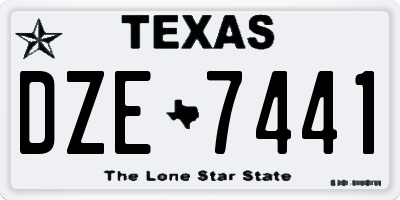 TX license plate DZE7441