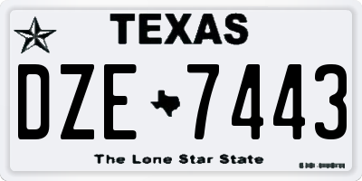 TX license plate DZE7443