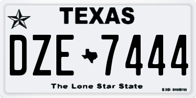 TX license plate DZE7444