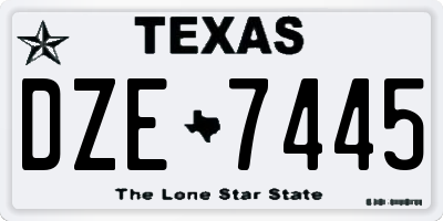 TX license plate DZE7445