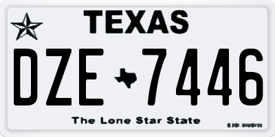 TX license plate DZE7446