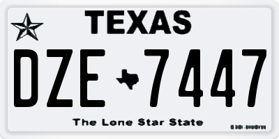 TX license plate DZE7447