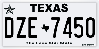 TX license plate DZE7450