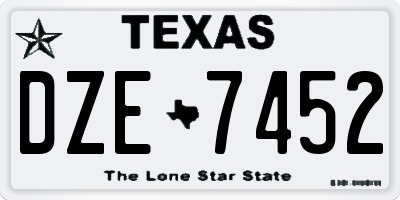 TX license plate DZE7452