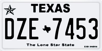 TX license plate DZE7453