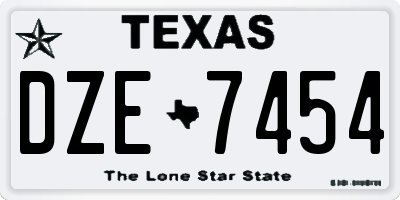 TX license plate DZE7454