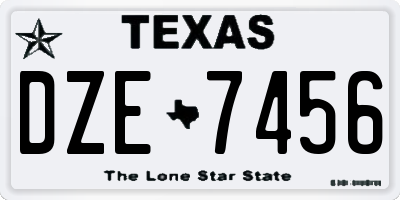 TX license plate DZE7456