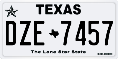 TX license plate DZE7457