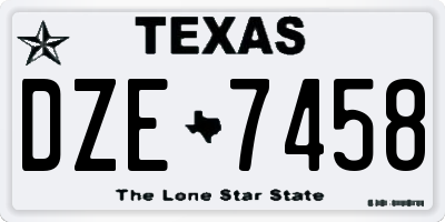 TX license plate DZE7458
