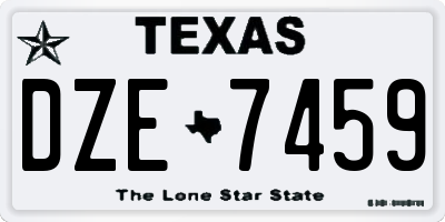 TX license plate DZE7459