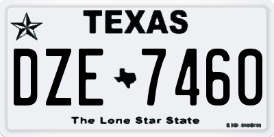 TX license plate DZE7460
