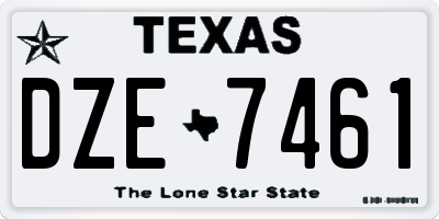 TX license plate DZE7461