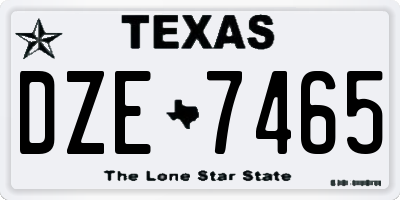 TX license plate DZE7465