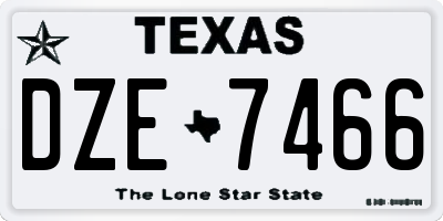 TX license plate DZE7466