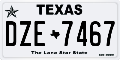 TX license plate DZE7467