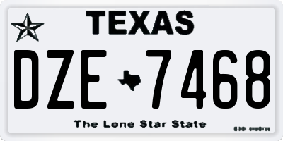 TX license plate DZE7468
