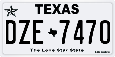 TX license plate DZE7470