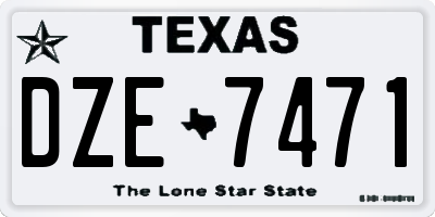 TX license plate DZE7471