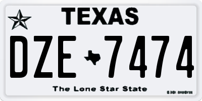 TX license plate DZE7474