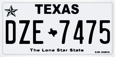 TX license plate DZE7475