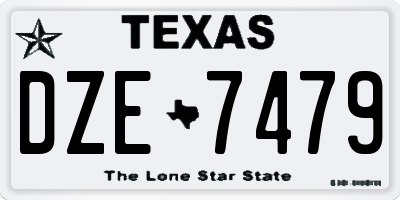 TX license plate DZE7479