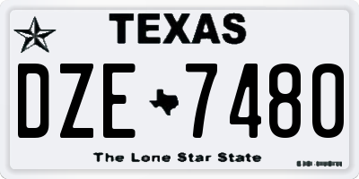 TX license plate DZE7480